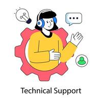 A colored design illustration of technical support vector