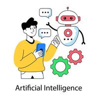 Modern design illustration of robot assistant vector