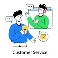 A colored design illustration of customer service vector