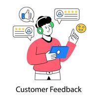 Editable design of customer ratings vector
