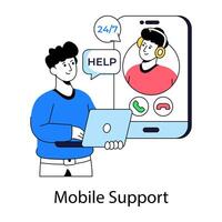 A beautiful design illustration of mobile support vector