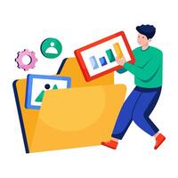 A beautiful design illustration of data folder vector
