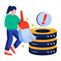 Trendy design of data base cleaning vector
