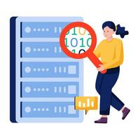 An editable design illustration of search binary data vector