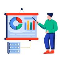 A flat design illustration of graphical presentation vector