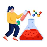 Perfect design illustration of test tube with flask, science experiment vector