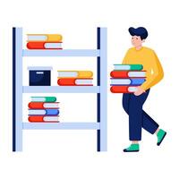 Premium flat illustration of books rack vector