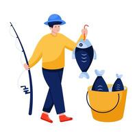 Trendy vectorsdesign of catching fish vector