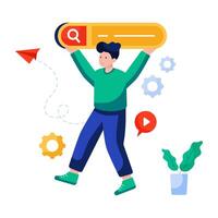 Flat design illustration of search box vector