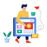 Conceptual flat design illustration of online ad vector