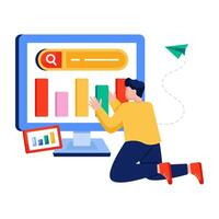 Modern design illustration of online data analytics vector