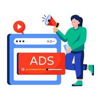 Perfect design illustration of advertisement website vector
