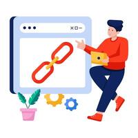 An illustration design of linked website vector