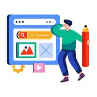 Conceptual flat design illustration of web landscape vector