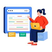 Unique illustration of web coding vector