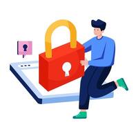 Modern design illustration of locked website vector