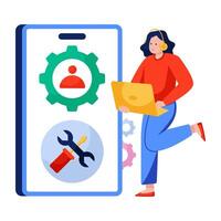 A colored design illustration of customer service representative vector