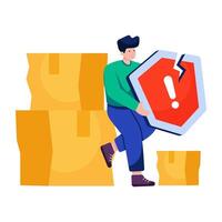 Editable design illustration of parcel security error vector