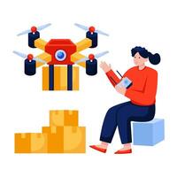 Modern design of drone delivery vector