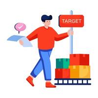 An editable design illustration of logistic target vector