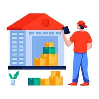 Flat illustration of warehouse vector