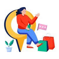 Modern design illustration of shopping location vector
