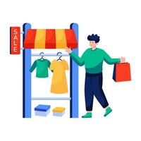 Editable design illustration of shopping sale vector