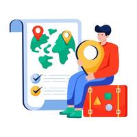 A unique design illustration of travel map isolated on white background vector