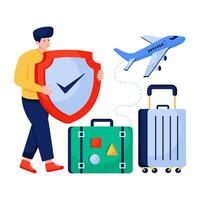 Modern design illustration of secure travel vector