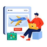 A design illustration of mobile flight booking vector