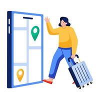 Premium design illustration of mobile map vector