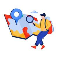 Trendy design illustration of search map vector