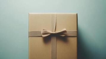 Gift Box Beige Bow. photo