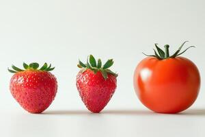 Strawberries Tomato Comparison. photo