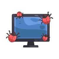 computer bug illustration vector