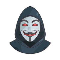 hacker wearing anonymous mask vector