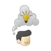 man is thinking about an idea vector