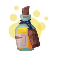 Vial of Magical Sparkling Potion, Occult Magic Object for Mystic Ritual Cartoon Style Illustration vector