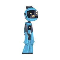 Cute Upset Robot, Friendly Personal Robotic Assistant Character, Artificial Intelligence Concept Cartoon Style Illustration vector