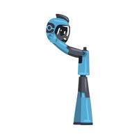Cute Robot Holding Head in his Hands, Cute Personal Robotic Assistant Character, Artificial Intelligence Concept Cartoon Style Illustration vector