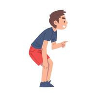 Bully Boy Mocking and Pointing Finger at Someone, Hoodlum Child, Bad Child Behavior, Mockery and Bullying at School Concept Cartoon Style Illustration vector