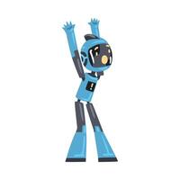 Friendly Robot, Cute Personal Robotic Assistant Character, Artificial Intelligence Concept Cartoon Style Illustration vector
