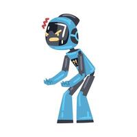 Angry Robot, Funny Personal Robotic Assistant Character, Artificial Intelligence Concept Cartoon Style Illustration vector