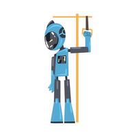 Friendly Robot Holding the Handle in Public Transport, Personal Robotic Assistant Character, Artificial Intelligence Concept Cartoon Style Illustration vector