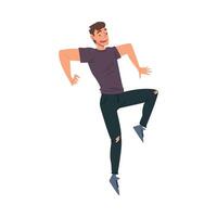 Shocked Man, Afraid, Scared Person with Fear Expression on His Face Cartoon Style Illustration vector