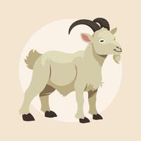 A majestic goat stands proudly its curved horns adding to its regal appearance vector