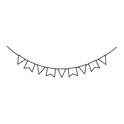 Party pennants icon. Outline illustration of party pennants icon for web
