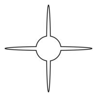 Airplane propeller icon. Outline illustration of airplane propeller icon for web vector