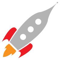 Rocket flat icon. colorful illustration. Pictogram is isolated on a white background. Designed for web and software interfaces. vector