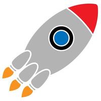 Rocket flat icon. colorful illustration. Pictogram is isolated on a white background. Trendy flat style illustration for web site design, , ads, apps, user interface. vector